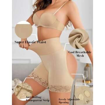 Avidlove Shapewear for Women Tummy Control High Waisted Body Shaper Short Butt Lifting Panties Girdle Thigh Slimmer Butt Lifter Shapewear (Black+Champagne)