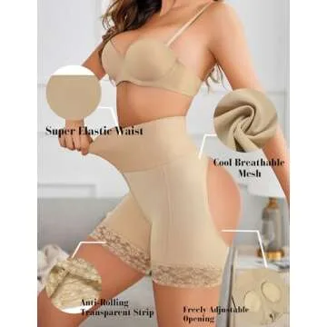 Avidlove Shapewear for Women Tummy Control High Waisted Body Shaper Short Butt Lifting Panties Girdle Thigh Slimmer Butt Lifter Shapewear (Black+Champagne)