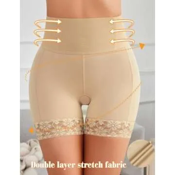 Avidlove Shapewear for Women Tummy Control High Waisted Body Shaper Short Butt Lifting Panties Girdle Thigh Slimmer Butt Lifter Shapewear (Black+Champagne)