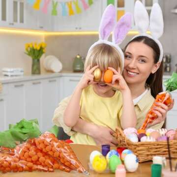 Yexiya 100 Easter Carrot Shape Treat Bags for Festivities