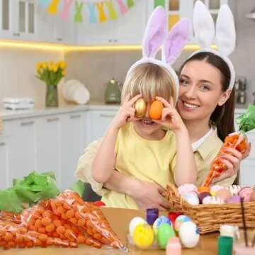 Yexiya 100 Easter Carrot Shape Treat Bags for Festivities