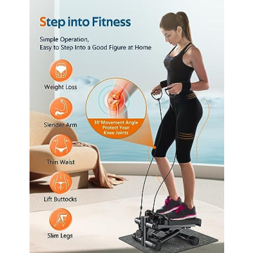 KitGody Mini Stepper with Resistance Bands for Home Workouts