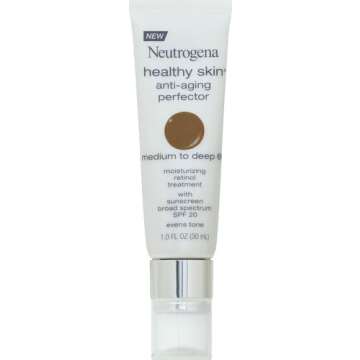 Neutrogena Healthy Skin Anti-Aging Perfector Tinted Facial Moisturizer and Retinol Treatment with Br...