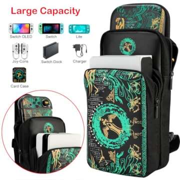 Owngen Travel Bag for Nintendo Switch/Lite/OLED - Stylish Shoulder Bag with Game Card Case