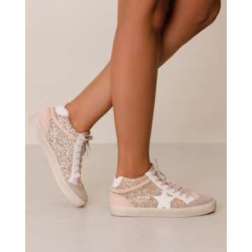 Mi.iM Daisy Glitter Suede Mid Star Sneakers for All Ages
