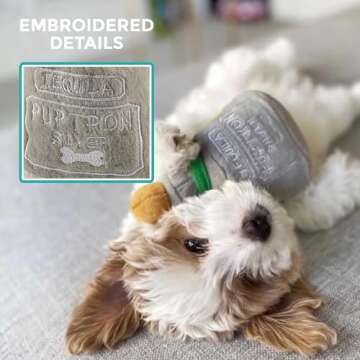 Haute Diggity Dog Puptron Tequila Plush Toy - Interactive Squeaker for Dogs