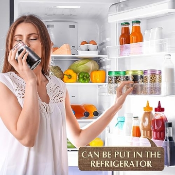 Sliner 60 Pcs 8 oz Plastic Jars with Colorful Lids