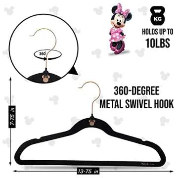 Minnie Mouse Velvet Hangers Set of 25 for Girls' Closet