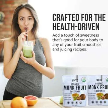 Organic Monk Fruit Extract, 5 oz, Pure Monk Fruit Sweetener Organic No Erythrytol and Zero Calorie, Sugar Substitute, Powdered Monkfruit Sweetener Keto and Paleo Diet Friendly, 454 Servings