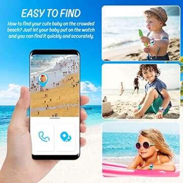 RQUTI- Airtag Bracelet for Kids, Stretchy Wristband Compatible Air Tag Tracker, Silicone Holder Case Cover for Airtag (Rainbow 2Pack)