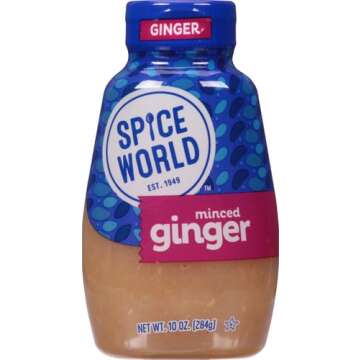 Spice World Squeezable Premium Minced Ginger for Easy Cooking
