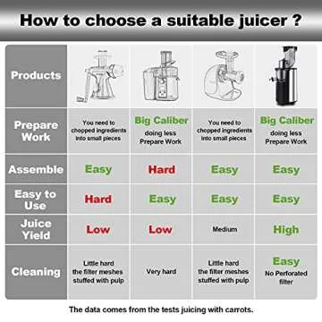 Viesimple Masticating Juicer Cold Press Juicers Machine Easy to Clean Slow Juicer Extractor for Vegetable Fruit Juice Smoothies, Large WIDE 3.15” Turn Over Wide Chute, Quite Low db Juicer Machine