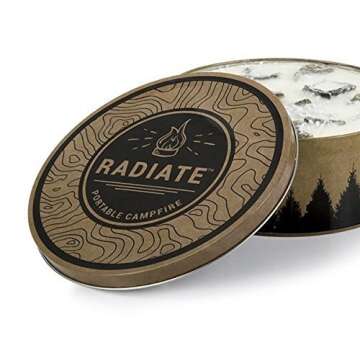 Radiate Portable Campfire: The Original Go-Anywhere Campfire | Lightweight and Portable | 3-5 Hours of Bright and Warm Burn Time | Convenient-No Embers-No Hassle | Made in USA | Eucalyptus