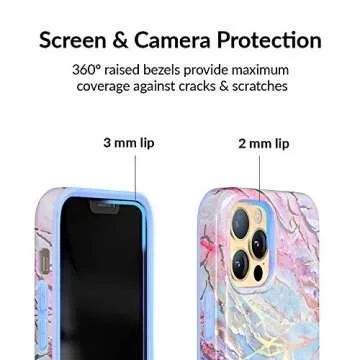 Velvet Caviar Compatible with iPhone 12 Pro Max Case for Women Cute - 10ft Drop Tested - Protective Phone Cover (Holographic Pink Blue Marble)