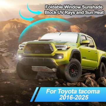 Windshield Sun Shade for Toyota Tacoma 2016-2025 - Foldable Sun Visor Accessories
