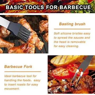 POLIGO 19PCS BBQ Grill Tools Set Stainless Steel Barbecue Grilling Accessories Set with Aluminum Case for Camping - Premium Outdoor Grill Utensil Kit Ideal Christmas Birthday Gifts Set for Dad Men