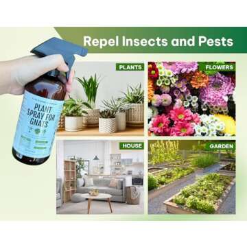 Kate's Garden Plant Spray for Insects & Getting Rid of Gnats. Fungus Gnat Killer & Bug Spray for Indoor Plants (16oz, Pet Safe, Non Toxic)