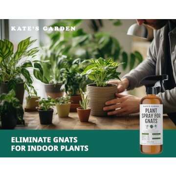 Kate's Garden Plant Spray for Insects & Getting Rid of Gnats. Fungus Gnat Killer & Bug Spray for Indoor Plants (16oz, Pet Safe, Non Toxic)