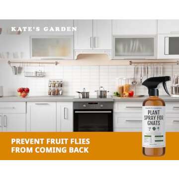 Kate's Garden Plant Spray for Insects & Getting Rid of Gnats. Fungus Gnat Killer & Bug Spray for Indoor Plants (16oz, Pet Safe, Non Toxic)