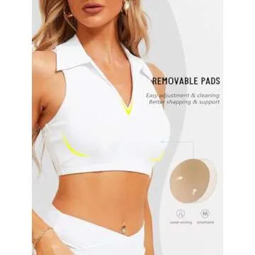 TZLDN Tennis Outfits Woemn Skirt Sets 2 Piece Crossover High Waisted Golf Athletic Skorts with Pockets Polo Crop Tops Workout Set White - Small