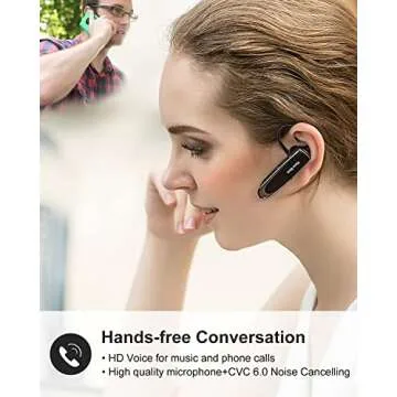 New Bee Bluetooth Earpiece V5.0 Wireless Handsfree Headset with Microphone 24 Hrs Driving Headset 60...