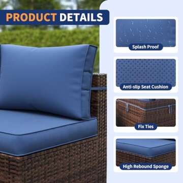 VONZOY 7 Piece Outdoor Patio Furniture with Cover