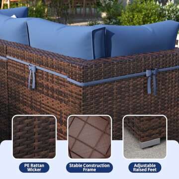 VONZOY 7 Piece Outdoor Patio Furniture with Cover