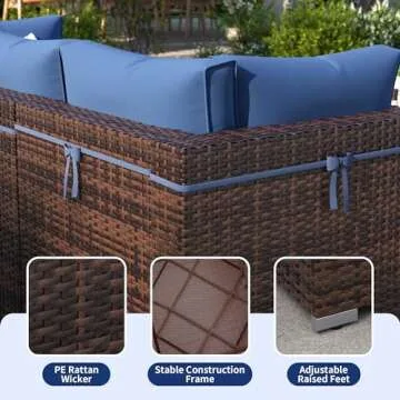 VONZOY 7 Piece Outdoor Patio Furniture with Cover