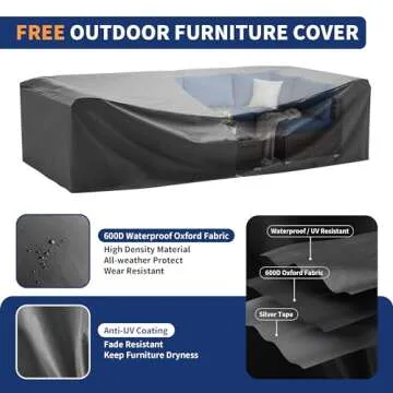 VONZOY 7 Piece Outdoor Patio Furniture with Cover