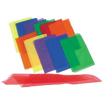 AIVIAI Rhythm Band Large Multi-Color Rhythm Scarves (Pack of 12) for Dance and Performance