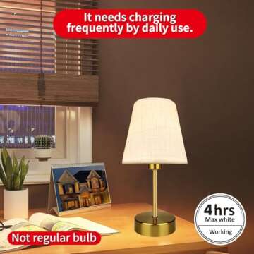 BLUEYE Mini Rechargeable Table Lamp,Remotte Control,Soft Warm 2700K-6000K,Dimmable,Timer,Flicker-Free,White Shade,Center Piece Deco,Cordless Kid Night Light for Bedside,Entryway,Bedroom