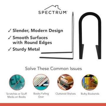 Spectrum Book Ends – Stylish Metal Book Holders for All