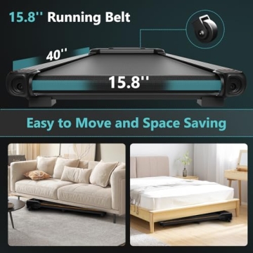 Compact Walking Pad - Manual Incline Treadmill for Home