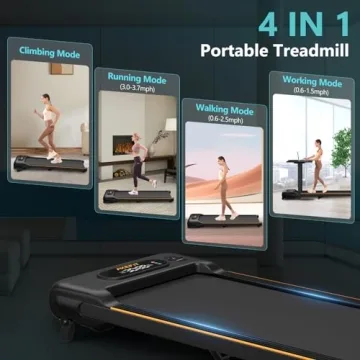 Compact Walking Pad - Manual Incline Treadmill for Home