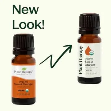 Plant Therapy Sweet Orange Organic Essential Oil 100% Pure, USDA Certified Organic, Undiluted, Natural Aromatherapy, Therapeutic Grade 10 mL (1/3 oz)