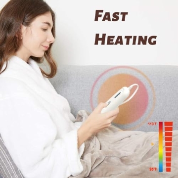 Tefici Electric Heated Blanket Throw with 3 Heating Levels