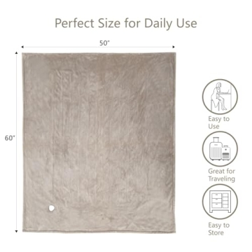 Tefici Electric Heated Blanket Throw with 3 Heating Levels