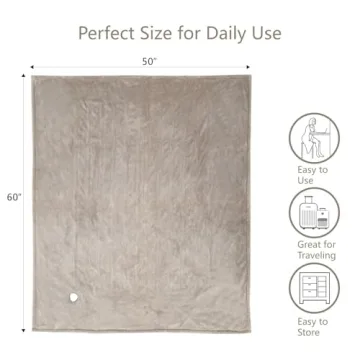 Tefici Electric Heated Blanket Throw with 3 Heating Levels