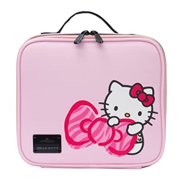 Impressions Vanity Hello Kitty Cosmetic Bag with Faux Leather, Travel Toiletry Bag with Inside Zippe...