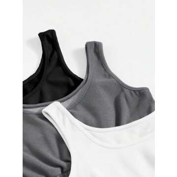 SheIn Women's 6 Pieces Outfits Tank Crop Top and Elastic Waist Shorts Lounge Set Multicolor Blue Small