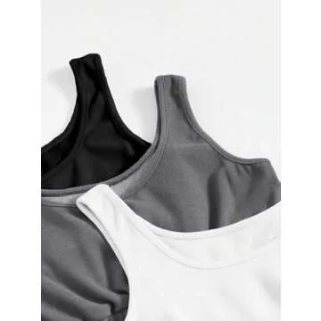 SheIn Women's 6 Pieces Outfits Tank Crop Top and Elastic Waist Shorts Lounge Set Multicolor Blue Small