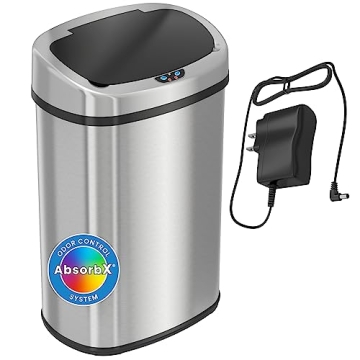 SensorCan 13G Auto Touchless Kitchen Trash Can with Odor Filter & AC Adapter