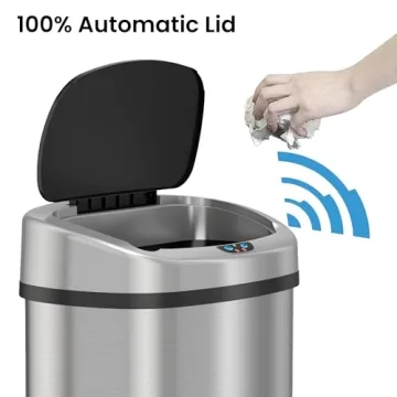 SensorCan 13G Auto Touchless Kitchen Trash Can with Odor Filter