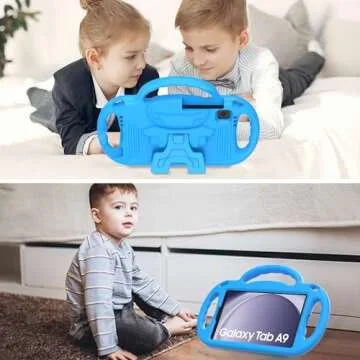 AVAWO Kids Case for Samsung Galaxy Tab A9 8.7 2023/ A7 Lite 8.7 Inch 2021, with Strap, Shockproof Lightweight Handle Stand 2021(SM-T220/T225/T227)/2023(SM-X110/X115/X117), Blue