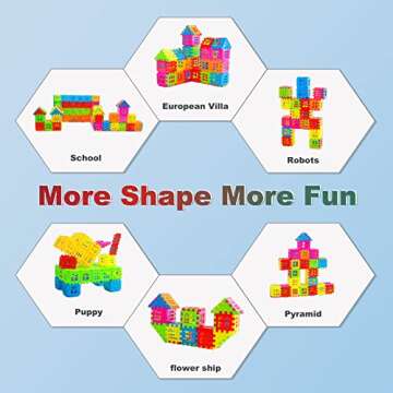MICHLEY Toddler Toys Number Blocks Big Particle Plastic Smooth 100 PCS Building Blocks Splicing intersting Puzzle Play Toys for Kids 3+