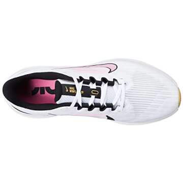 NIKE Women's Sneaker, White Pink Spell Black Wheat Gold, 8.5