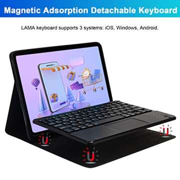 LAMA Wireless Keyboard Case with Touchpad for iPad Air 11-inch (M2) 2024 & iPad Pro 11 inch (4th/3rd...