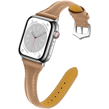 OULUCCI Stylish Genuine Leather Apple Watch Bands for Women in Multiple Colors