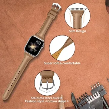 Stylish OULUCCI Genuine Leather Apple Watch Bands for Women