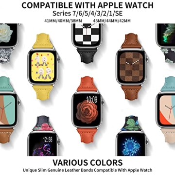 Stylish OULUCCI Genuine Leather Apple Watch Bands for Women